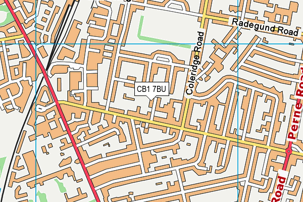 CB1 7BU map - OS VectorMap District (Ordnance Survey)