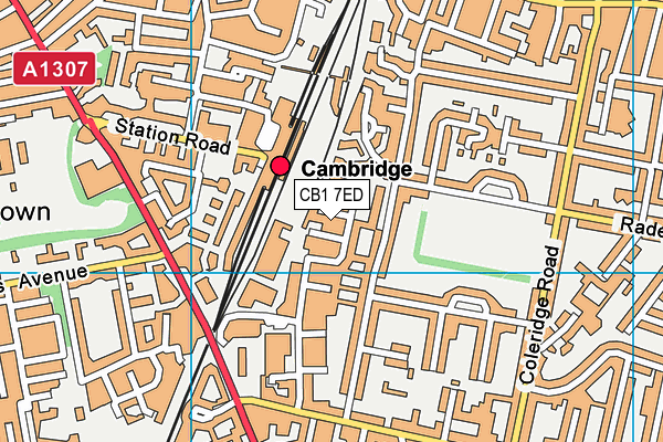 CB1 7ED map - OS VectorMap District (Ordnance Survey)