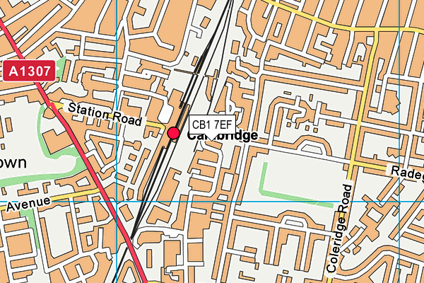 CB1 7EF map - OS VectorMap District (Ordnance Survey)