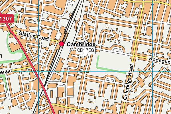 CB1 7EG map - OS VectorMap District (Ordnance Survey)