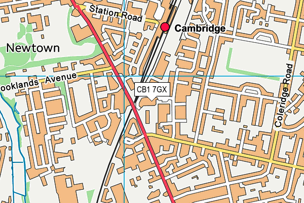 CB1 7GX map - OS VectorMap District (Ordnance Survey)