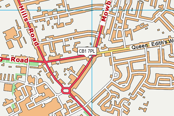 CB1 7PL map - OS VectorMap District (Ordnance Survey)