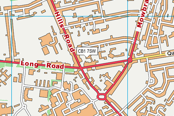 CB1 7SW map - OS VectorMap District (Ordnance Survey)