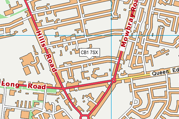 CB1 7SX map - OS VectorMap District (Ordnance Survey)