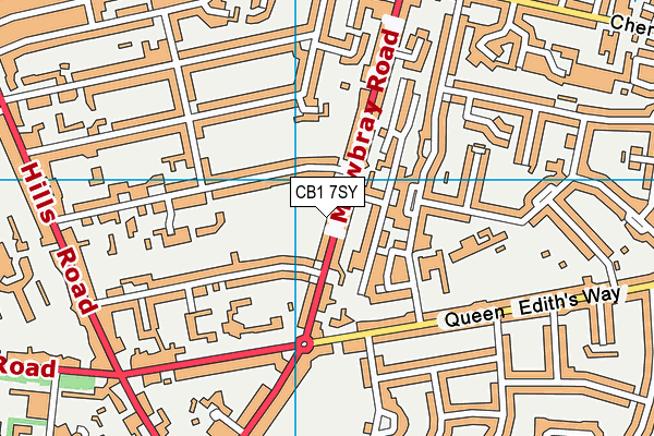 CB1 7SY map - OS VectorMap District (Ordnance Survey)