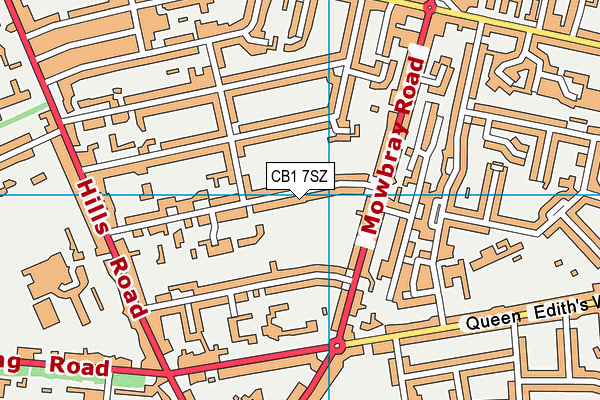 CB1 7SZ map - OS VectorMap District (Ordnance Survey)