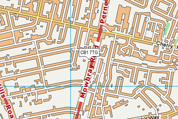 CB1 7TG map - OS VectorMap District (Ordnance Survey)