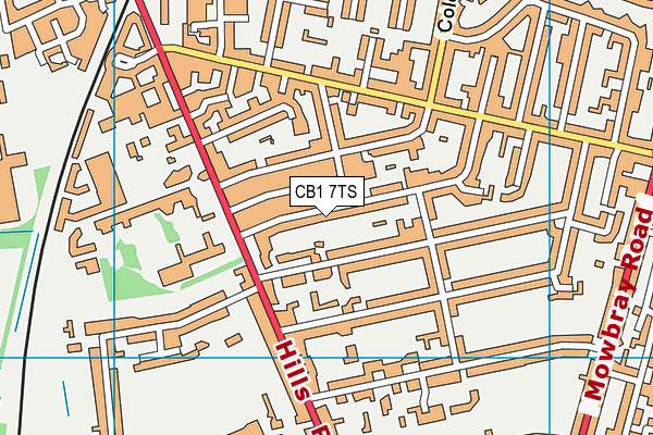 CB1 7TS map - OS VectorMap District (Ordnance Survey)