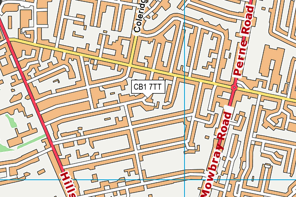 CB1 7TT map - OS VectorMap District (Ordnance Survey)