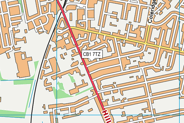 CB1 7TZ map - OS VectorMap District (Ordnance Survey)