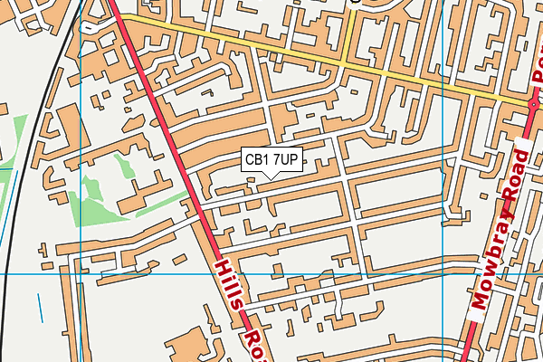 CB1 7UP map - OS VectorMap District (Ordnance Survey)