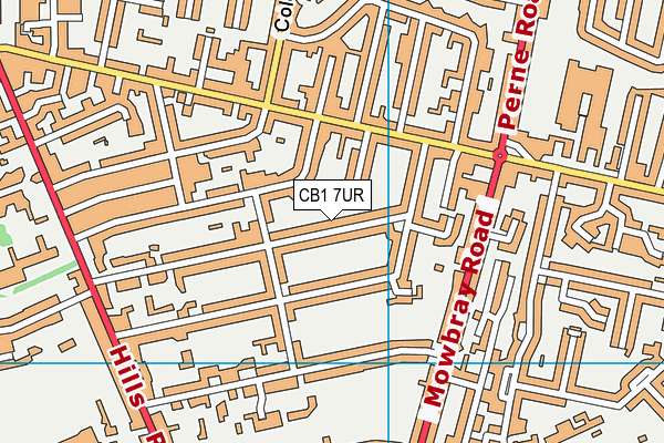 CB1 7UR map - OS VectorMap District (Ordnance Survey)