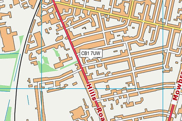 CB1 7UW map - OS VectorMap District (Ordnance Survey)