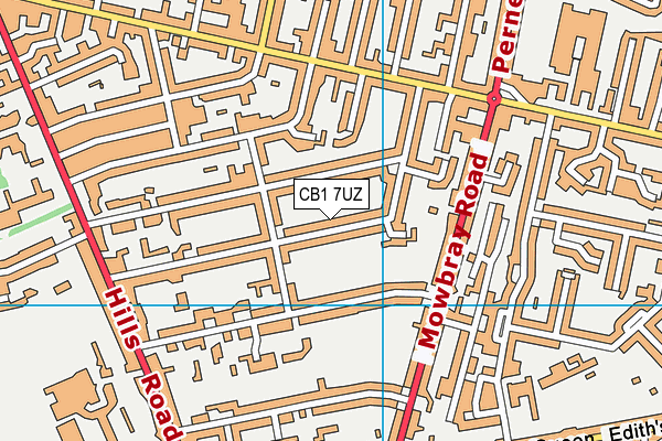 CB1 7UZ map - OS VectorMap District (Ordnance Survey)