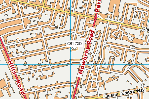 CB1 7XD map - OS VectorMap District (Ordnance Survey)