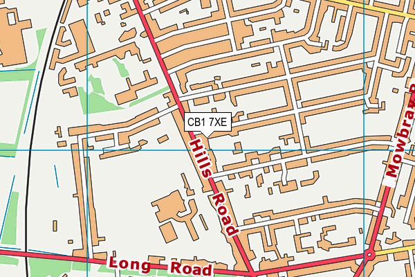 CB1 7XE map - OS VectorMap District (Ordnance Survey)