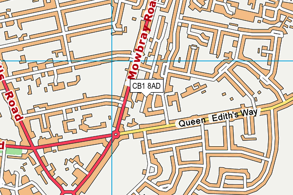 CB1 8AD map - OS VectorMap District (Ordnance Survey)