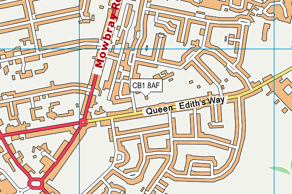 CB1 8AF map - OS VectorMap District (Ordnance Survey)