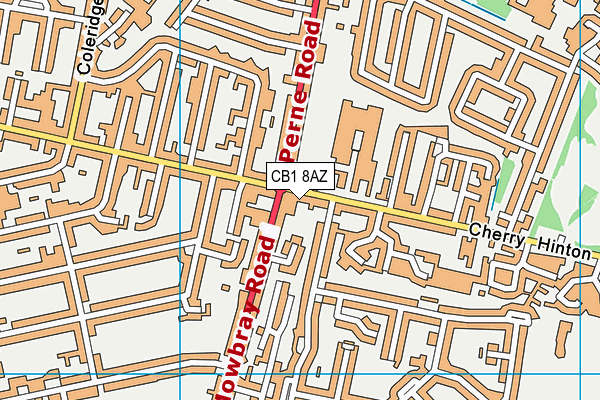 CB1 8AZ map - OS VectorMap District (Ordnance Survey)