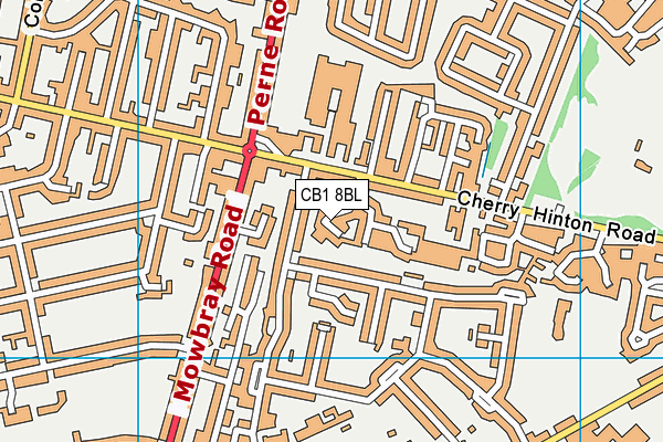 CB1 8BL map - OS VectorMap District (Ordnance Survey)