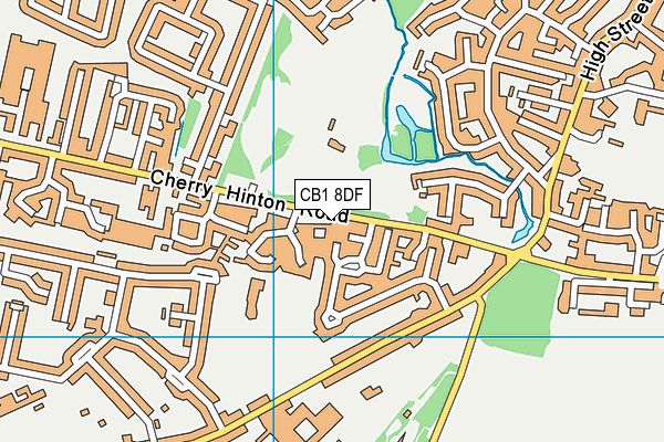 CB1 8DF map - OS VectorMap District (Ordnance Survey)