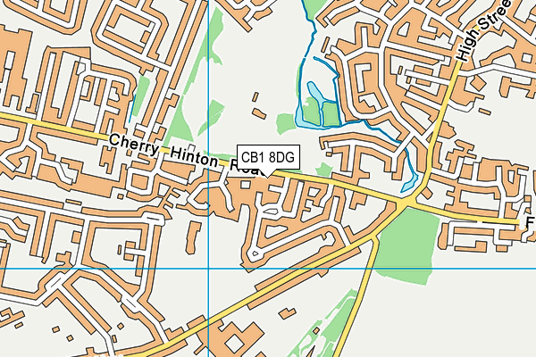 CB1 8DG map - OS VectorMap District (Ordnance Survey)