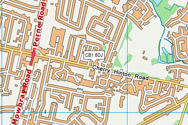 CB1 8DJ map - OS VectorMap District (Ordnance Survey)