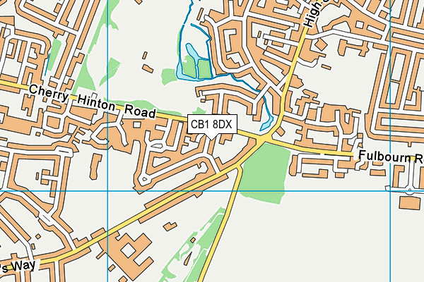 CB1 8DX map - OS VectorMap District (Ordnance Survey)