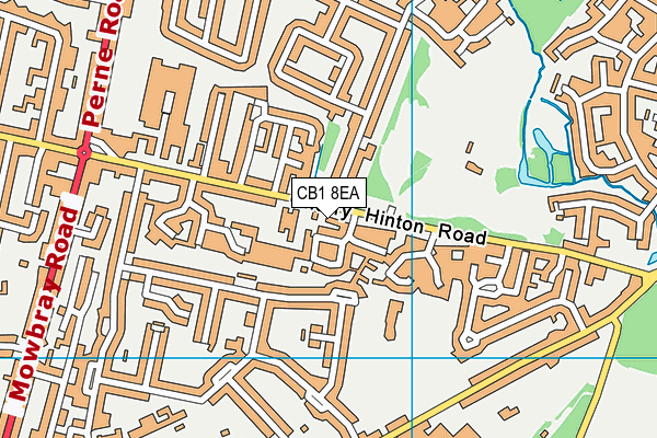 CB1 8EA map - OS VectorMap District (Ordnance Survey)