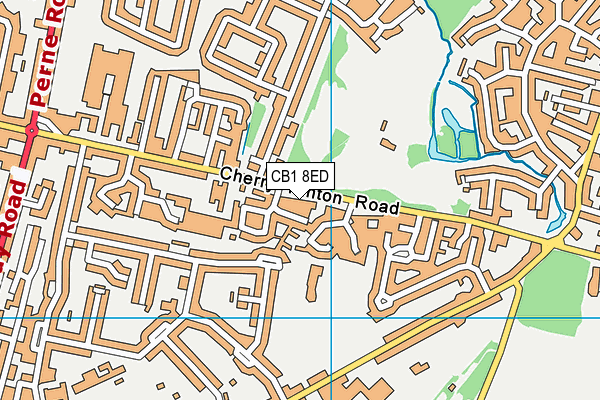 CB1 8ED map - OS VectorMap District (Ordnance Survey)