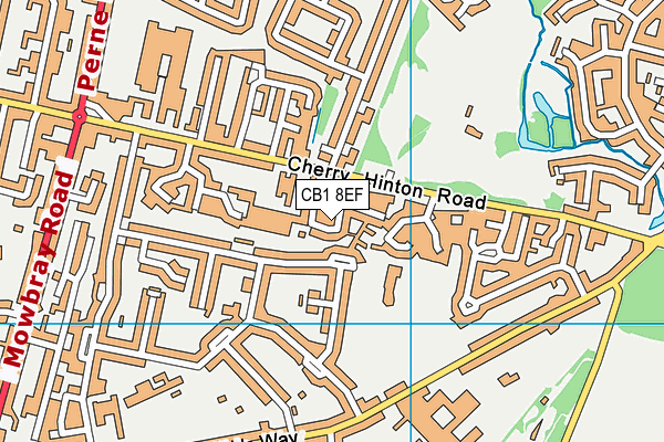 CB1 8EF map - OS VectorMap District (Ordnance Survey)