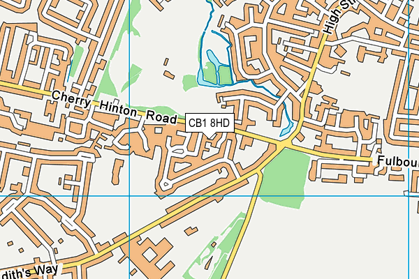 CB1 8HD map - OS VectorMap District (Ordnance Survey)