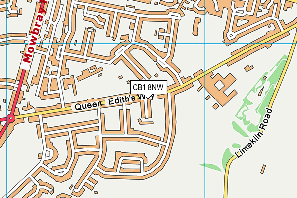 CB1 8NW map - OS VectorMap District (Ordnance Survey)