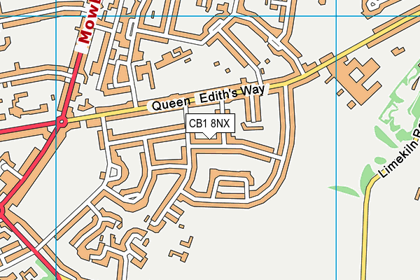 CB1 8NX map - OS VectorMap District (Ordnance Survey)