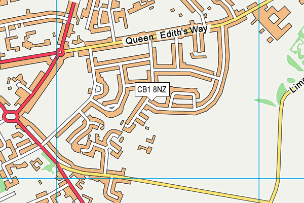 CB1 8NZ map - OS VectorMap District (Ordnance Survey)