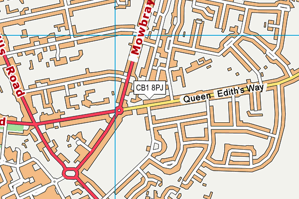 CB1 8PJ map - OS VectorMap District (Ordnance Survey)