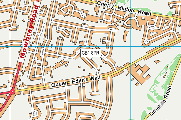 CB1 8PR map - OS VectorMap District (Ordnance Survey)