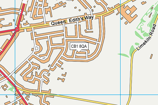 CB1 8QA map - OS VectorMap District (Ordnance Survey)