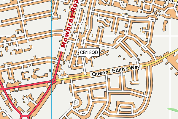 CB1 8QD map - OS VectorMap District (Ordnance Survey)