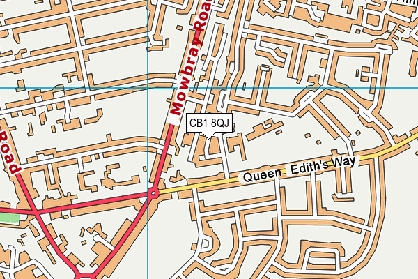 CB1 8QJ map - OS VectorMap District (Ordnance Survey)