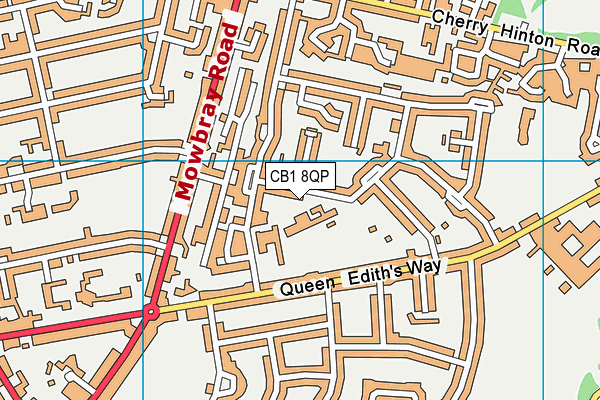 CB1 8QP map - OS VectorMap District (Ordnance Survey)