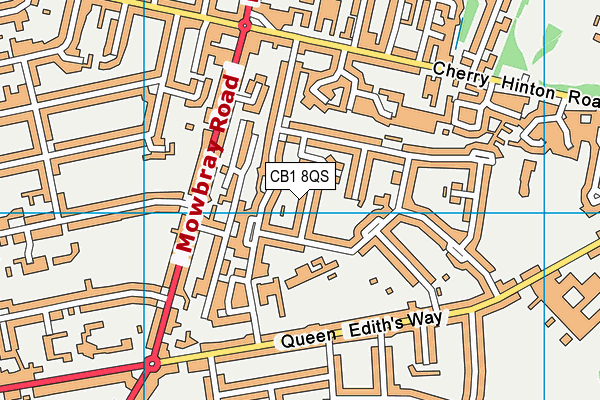 CB1 8QS map - OS VectorMap District (Ordnance Survey)