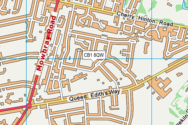 CB1 8QW map - OS VectorMap District (Ordnance Survey)