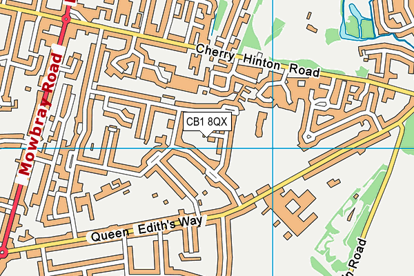 CB1 8QX map - OS VectorMap District (Ordnance Survey)