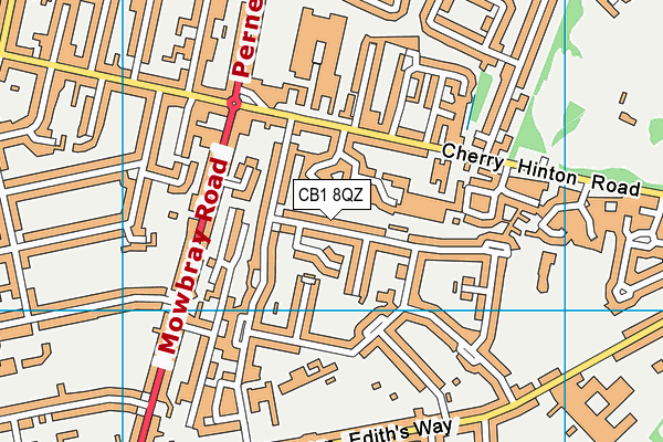 CB1 8QZ map - OS VectorMap District (Ordnance Survey)