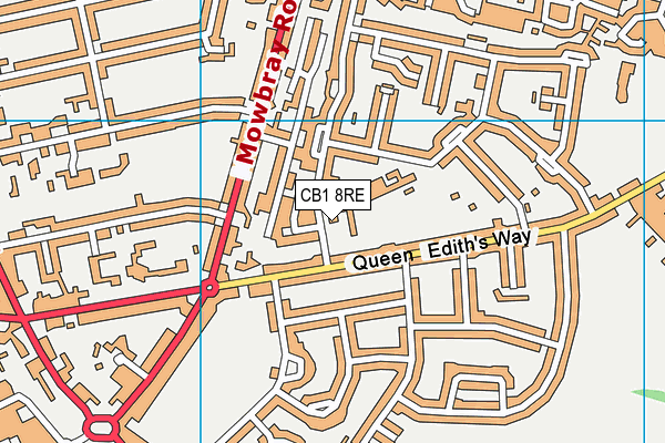 CB1 8RE map - OS VectorMap District (Ordnance Survey)