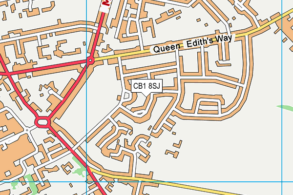 CB1 8SJ map - OS VectorMap District (Ordnance Survey)