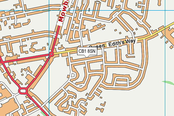 CB1 8SN map - OS VectorMap District (Ordnance Survey)