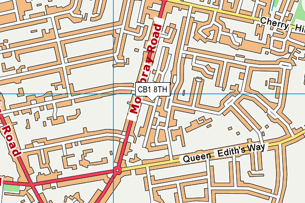CB1 8TH map - OS VectorMap District (Ordnance Survey)