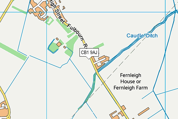 CB1 9AJ map - OS VectorMap District (Ordnance Survey)